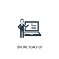 Online teacher icon. Simple element