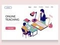 Online teaching vector website landing page template