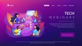 Online tech talks concept landing page