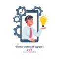 Online technical support. Customer support vector