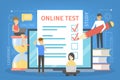 Online test concept. Quiz on the computer