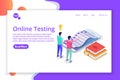 Online testing,E-learning, education isometric concept.