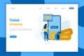 Online ticket cinema illustration for landing page