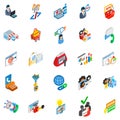 Online trade icons set, isometric style