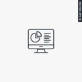Online trading computer icon, linear style sign for mobile concept and web design Royalty Free Stock Photo