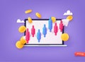 Online trading with computer. Technical analysis candlestick chart. Global stock exchanges index. Forex trading concept. Trading Royalty Free Stock Photo