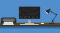 Online trading concept computer pc manage graph and stock report