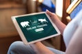 Online trading concept on a tablet Royalty Free Stock Photo