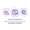 Online trading platform concept icon