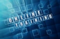 Online training in blue glass cubes