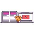 Online training, coaching and video tutorial icon vector