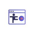 Online training, faintness color gradient vector icon