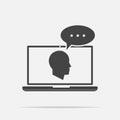 Online training icon. Remote web training. Symbol of online lear Royalty Free Stock Photo