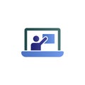 Online training, lecture, notebook color gradient vector icon Royalty Free Stock Photo