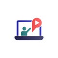 Online training, lecture, notebook color gradient vector icon Royalty Free Stock Photo