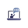 Online training, lecture, notebook, presentation color gradient icon