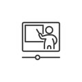 Online training line icon