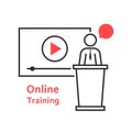 Online training with linear spokesman Royalty Free Stock Photo