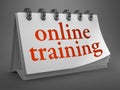 Online Training -Red Word on Desktop Calendar.