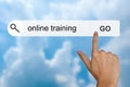 Online training on search toolbar Royalty Free Stock Photo