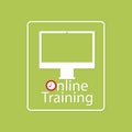 Online training white logo design Royalty Free Stock Photo