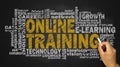 Online training word cloud Royalty Free Stock Photo