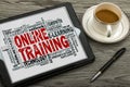 Online training word cloud Royalty Free Stock Photo