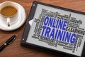 Online training word cloud Royalty Free Stock Photo