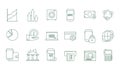 Online transaction icon. Internet banking safety money web transfer and payments finance vector line symbols set Royalty Free Stock Photo