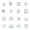 Online transactions linear icons set. E-commerce, Digital payments, Credit card, Encryption, Authentication Royalty Free Stock Photo