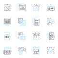 Online transactions linear icons set. E-commerce, Digital, Secure, Virtual, Payment, Business, Internet line vector and