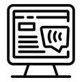 Online transcription text icon outline vector. System student