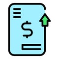 Online transfer money icon color outline vector Royalty Free Stock Photo