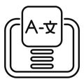 Online translator application interface displaying foreign language conversion