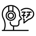 Online translator icon, outline style