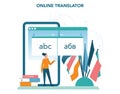 Online translator in mobile phone or another device. Translate foreign