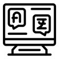 Online translator translating from armenian to chinese on computer screen