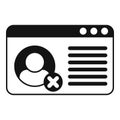 Online trash user icon simple vector. Delete service Royalty Free Stock Photo