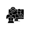 Online trauma care glyph icon