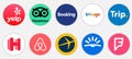 Online travel application logos