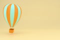 Online travel booking concept with hot air balloons 3d rendering. Good for banner, postcard and poster.