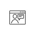 Online tutoring line icon