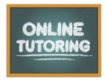 Online tutoring white chalk lettering on chalkboard