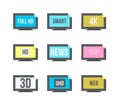 Online tv vector logo. Internet media. Broadcast online vector l