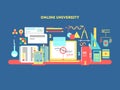 Online university design flat