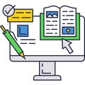 Online university icon remote web education vector Royalty Free Stock Photo