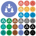 Online users round flat multi colored icons Royalty Free Stock Photo