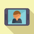 Online video call icon flat vector. Student class