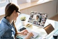 Online Video Conference Webinar Call Royalty Free Stock Photo