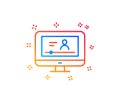 Online Video Education line icon. Notebook sign. Vector